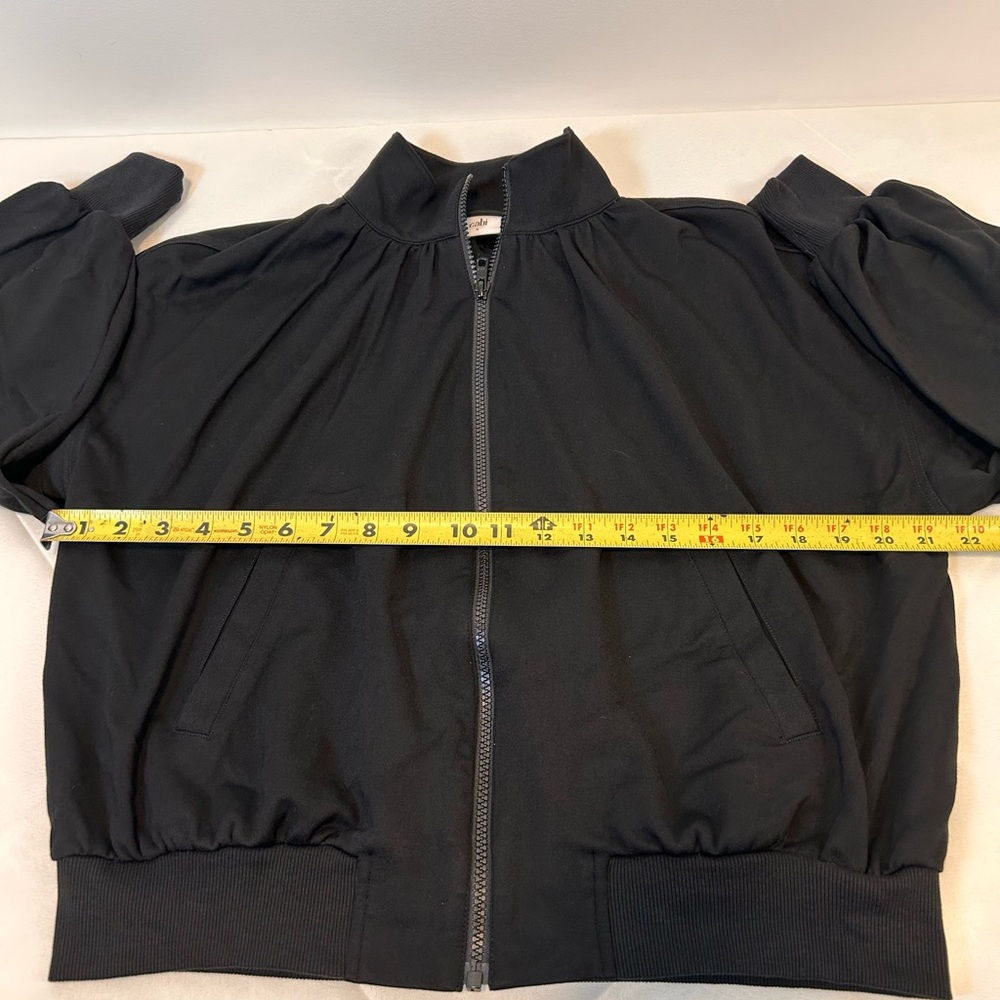 CAbi Black High-Collar Balloon Puff Sleeve Full Zip Jacket Women’s Size Small - Picture 5 of 9